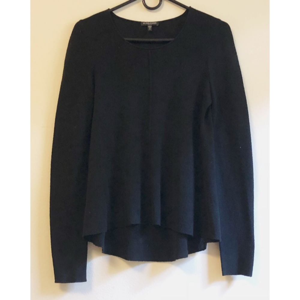 Eileen Fisher Black Merino Wool Sweater